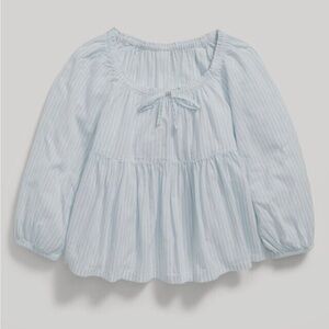 Old Navy Light Blue Striped Blouse